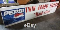 TWIN ARROW TAVERN Vintage Pepsi Cola tin sign. Man cave, Route 66, Maid Rites
