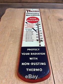 Thermo Anti-Freeze Thermometer Original Vintage Rare Collectible Tin Sign