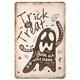 Tin Sign Metal Sign New Halloween Decoration Ghost Zombie 7.8x11.8 Black/white
