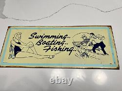 Tin Sign, Old School Vintage, Rare, Wall Art For The Pool Or Dock. Collectors