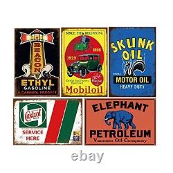 Tin Signs 26 Pieces Reproduction Vintage Gas Oil Metal Signs Home Kitchen Man