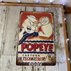 Tin sign Popeye DRINK 347 Vintage style 20? 30cm