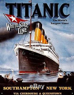 Titanic White Star Line Cruise Ship Retro Vintage Tin Sign, New