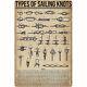 Types Of Sailing Knots Tin Sign Knowledge Popular Science Poster School Farm Gar