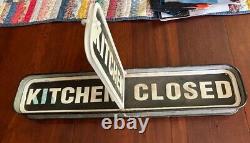 Unique Vintage Kitchen Diner Open Closed Sign Pressed Tin