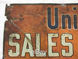 United States Tires Vintage Tin Tacker Sign Sidney Sales Service Advertising