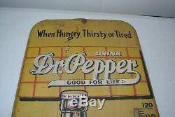 VERY RARE Authentic Vintage Antique Tin Litho DR PEPPER SIGN THERMOMETER