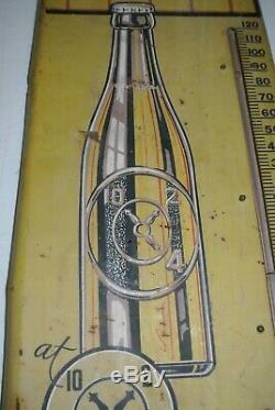 VERY RARE Authentic Vintage Antique Tin Litho DR PEPPER SIGN THERMOMETER