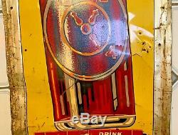 VERY RARE Vintage 1940's Dr Pepper 10-2-4 Embossed Tin sign 56 tall 18 wide
