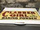 Vintage 1920's Clabber Girl Healthy Baking Powder 2 Sided Tin Sign (a. C. Co. 71-a)