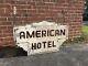 Vintage 1930s American Hotel Lighted Tin Double Sided Neon Advertising Sign