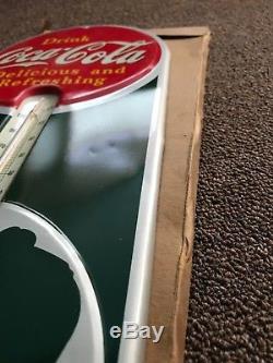 VINTAGE 1939 Coca Cola Tin Sign Thermometer 16 in original box