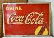 Vintage 1940 Tin Drink Coca Cola Silhouette Bottle Sign 27 X 19 Original