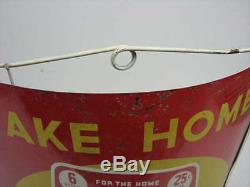 VINTAGE 1940's COCA-COLA TAKE HOME IN CARTONS TIN SIGN STRING TWINE HOLDER