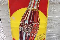 VINTAGE 1941 COCA COLA COKE SODA BOTTLE TIN BOTTLE SIGN Vertical