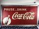 Vintage 1948 Pause Drink Coca Cola Metal Tin Sign Soda 56x32 Original