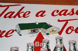 VINTAGE 1950's Coca-Cola Tin Case Sign NEAR MINT Fantastic Sign