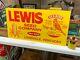 Vintage 1950's Lewis Feeds Metal Tin Tacker Sign (21.5x 11.5) Nos/near Mint