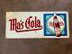Vintage 1950's Ma's Cola Embossed Tin Advertising Sign Condition