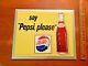 Vintage 1960s Pepsi-cola Say Yes To Pepsi Tin Over Cardboard Display Sign