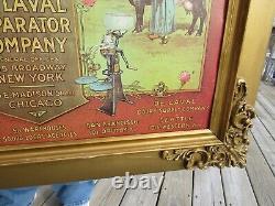 VINTAGE 1980's DELAVAL CREAM SEPARATORS SIGN WITH COWS TIN SIGN 35 x 25