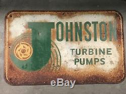 VINTAGE ANTIQUE ORIGINAL Johnson pumps tin sign