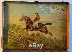 VINTAGE COLLECTIBLE 1800s PASTIME PLUG TOBACCO ADVERTISING TIN BOX SIGN HUNTING