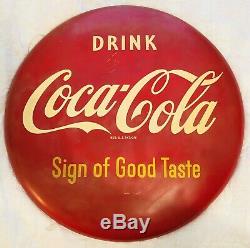 VINTAGE Coca-Cola Button 24 Tin Advertising Drink Coca Cola Sign of Good Taste