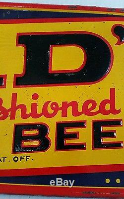 Vintage Dads Root Beer Embossed Tin Litho Advertising Sign 30
