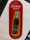 Vintage Delaware Punch Tin Litho Door Push Sign With Art-deco Bottle-11.5x4