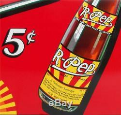 VINTAGE EMBOSSED 1950s R-PEP SODA TIN LITHO ADVERTISING SIGN