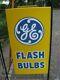 Vintage Ge Flash Bulbs Large Advertising Tin Sign Store Display 37x19x14