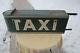 Vintage Neon Taxi Sign Non Porcelain Art Deco Lighted Double Sided Tin Gas Oil