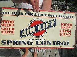 VINTAGE ORIGINAL 1950's AIR LIFT SPRING CONTROL EMBOSSED TIN TACKER SIGN