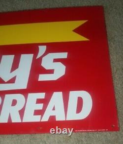 VINTAGE ORIGINAL 1950's EDDY'S GOOD BREAD SIGN DOUBLE SIDED TIN METAL SIGN