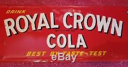 VINTAGE ORIGINAL ROYAL CROWN COLA METAL SIGN SODA POP tin beer