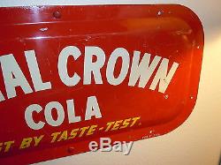 Vintage Original Royal Crown Cola Soda Advertising Tin / Steel Sign 1955