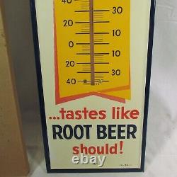 VINTAGE RARE 1960s DADS ROOT BEER THERMOMETER COLA SODA TIN METAL SIGN 27x7.5