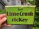 Vintage Rare Canadian C. 1930 Tin Over Cardboard Drink Lime Crush Rickey Sign