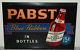 Vintage Rare Early Pabst Blue Ribbon Beer Tin Over Cardboard Advertising Sign