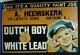 Vintage Tin Dutch Boy White Lead Paint Contractor Sign