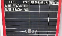 Vintage Tin Litho Embossed Blue Beacon Fuel Gas Oil Coal Advertising Sign 34