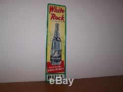 VINTAGE WHITE ROCK BEVERAGES Tin DOOR PUSH Sign Sparkling Water Soda Pop Drink