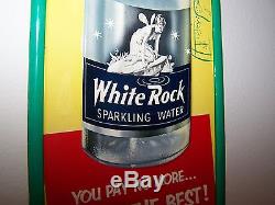 VINTAGE WHITE ROCK BEVERAGES Tin DOOR PUSH Sign Sparkling Water Soda Pop Drink