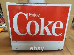 VINTAGE tin Enjoy coke sign 16 x 14 AA