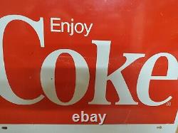 VINTAGE tin Enjoy coke sign 16 x 14 AA