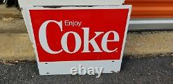 VINTAGE tin Enjoy coke sign 16 x 14 A