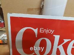VINTAGE tin Enjoy coke sign 16 x 14 BB