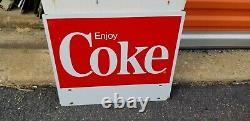 VINTAGE tin Enjoy coke sign 16 x 14 B