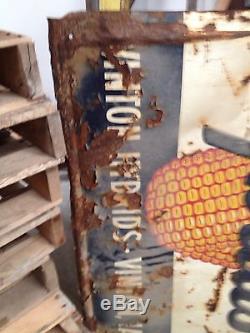 VINTON HYBRIDS Iowa Corn Seed Sales Rare Vintage Tin Sign